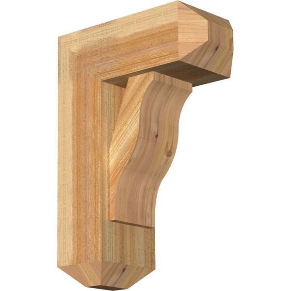 Ekena Millwork Funston Craftsman Rough Sawn Bracket w/ Offset Brace, Western Red Cedar, 8"W x 18"D x 26"H BKT0806X18X26FST04RWR - main